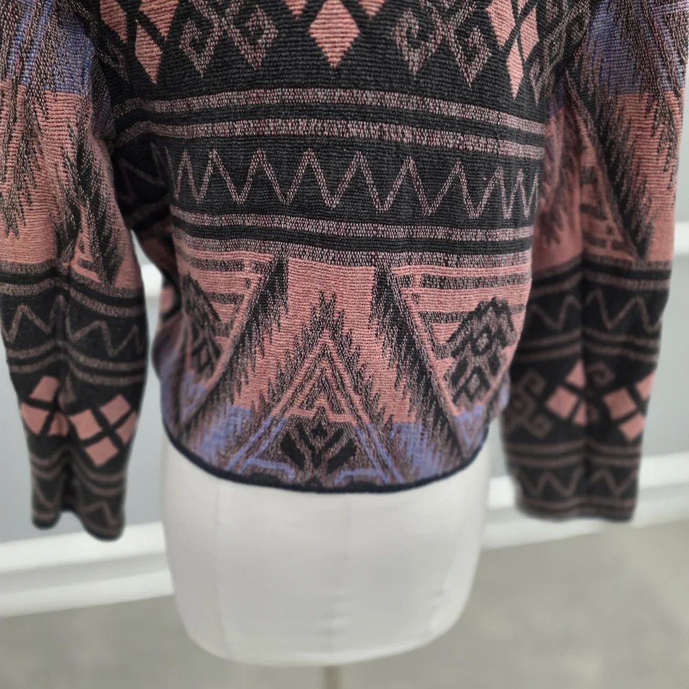 Vintage New Identity Women's Patterned Blazer Cropped - Picture 7 of 8